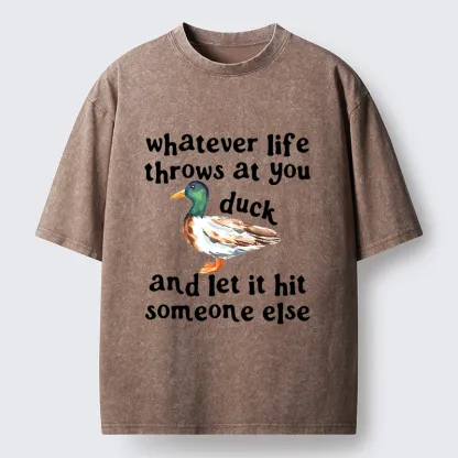 Tokyo-Tiger Funny Duck Life Trouble Meme Washed T-Shirt