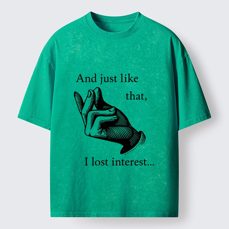 Tokyo‑Tiger Funny Lose Interest Washed T‑Shirt