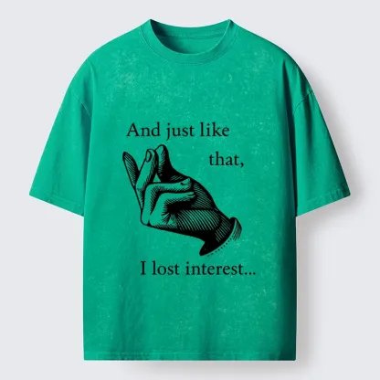 Tokyo‑Tiger Funny Lose Interest Washed T‑Shirt