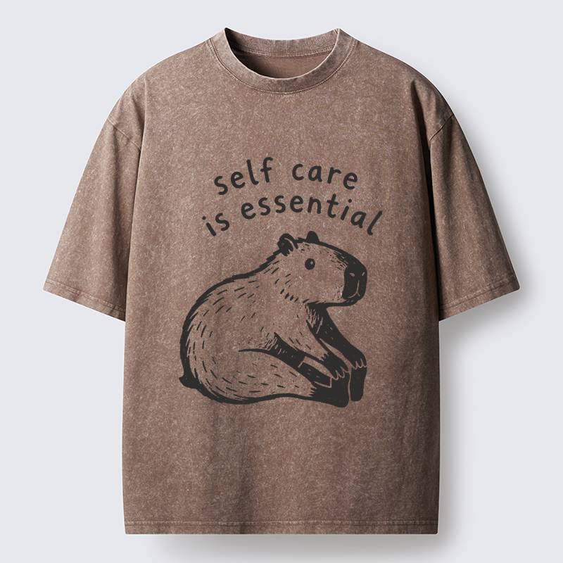 Tokyo‑Tiger Chill Capybara Meme Washed T‑Shirt