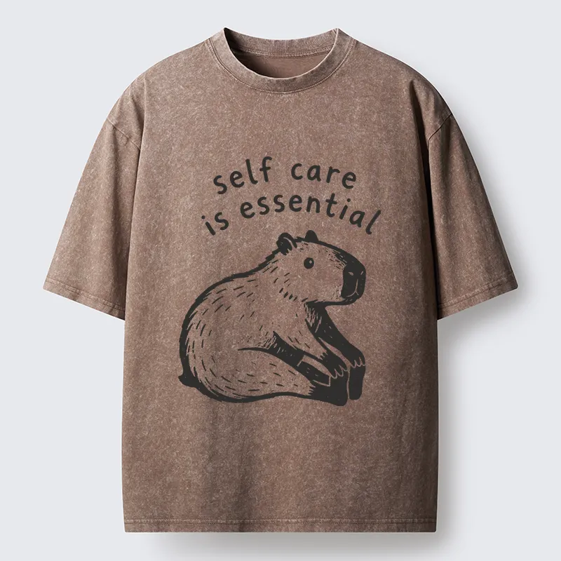 Tokyo‑Tiger Chill Capybara Meme Washed T‑Shirt