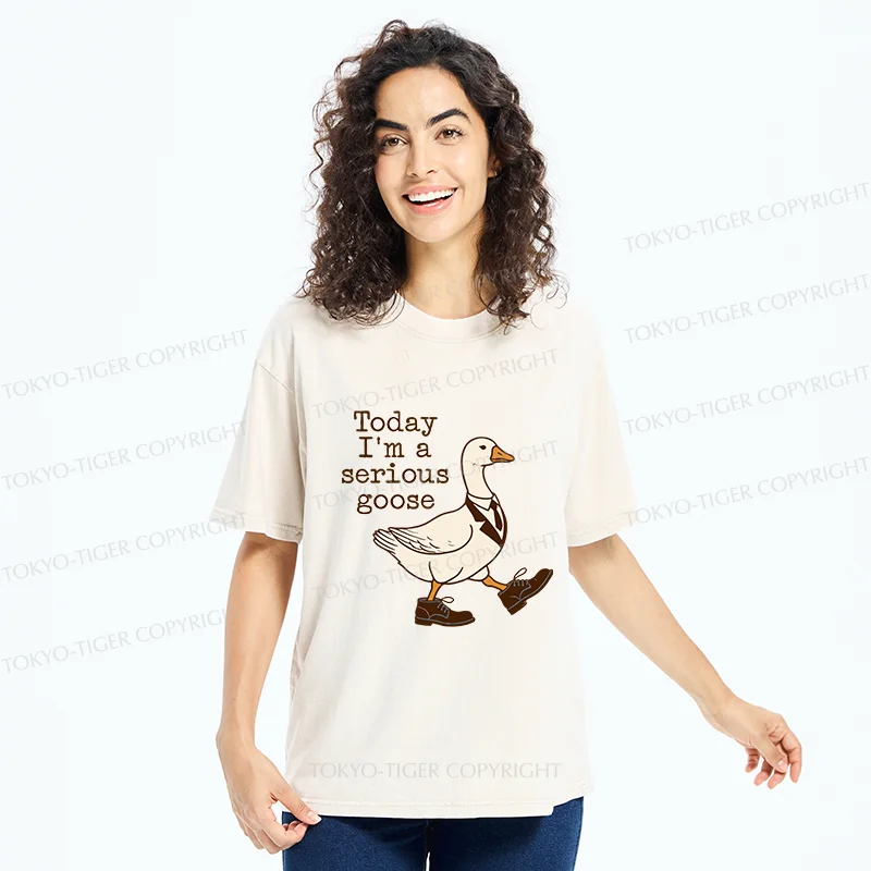 Tokyo-Tiger Working And Serious Goose Washed T-Shirt