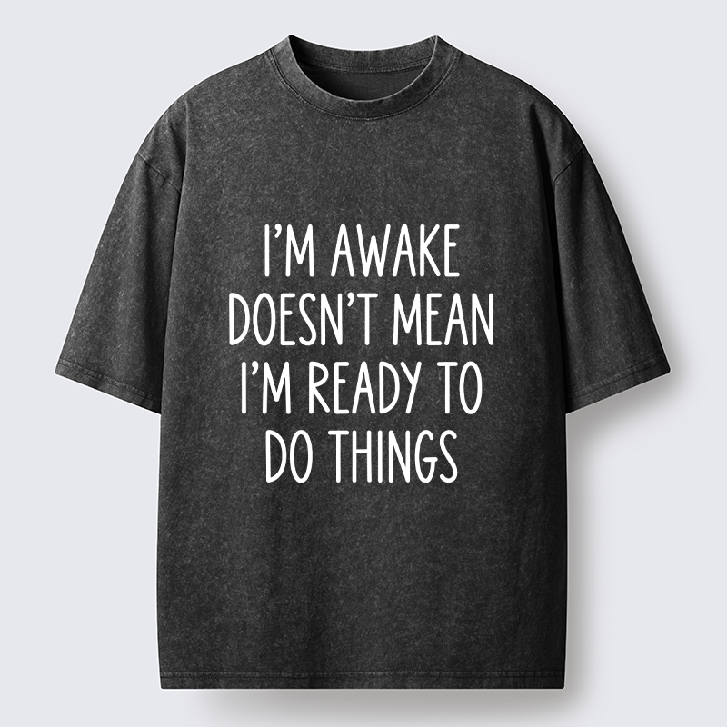 Tokyo-Tiger Morning Vibe Funny Meme Washed T-Shirt