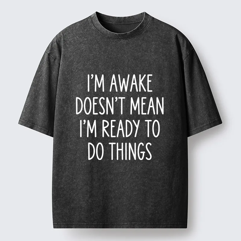 Tokyo‑Tiger Morning Vibe Funny Meme Washed T‑Shirt Sale