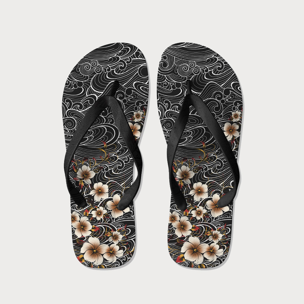 Tokyo-Tiger Floral Whirl Flip Flops