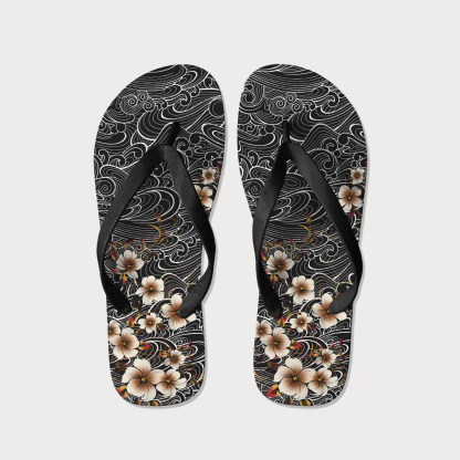 Tokyo-Tiger Floral Whirl Flip Flops