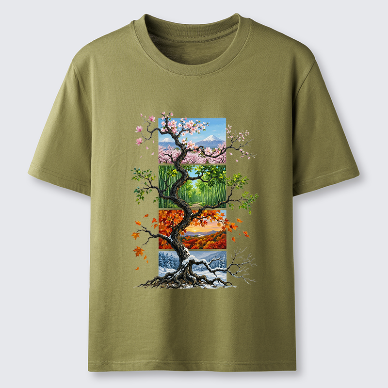 Tokyo-Tiger Nature Four Seasons Tree Art Classic T-Shirt