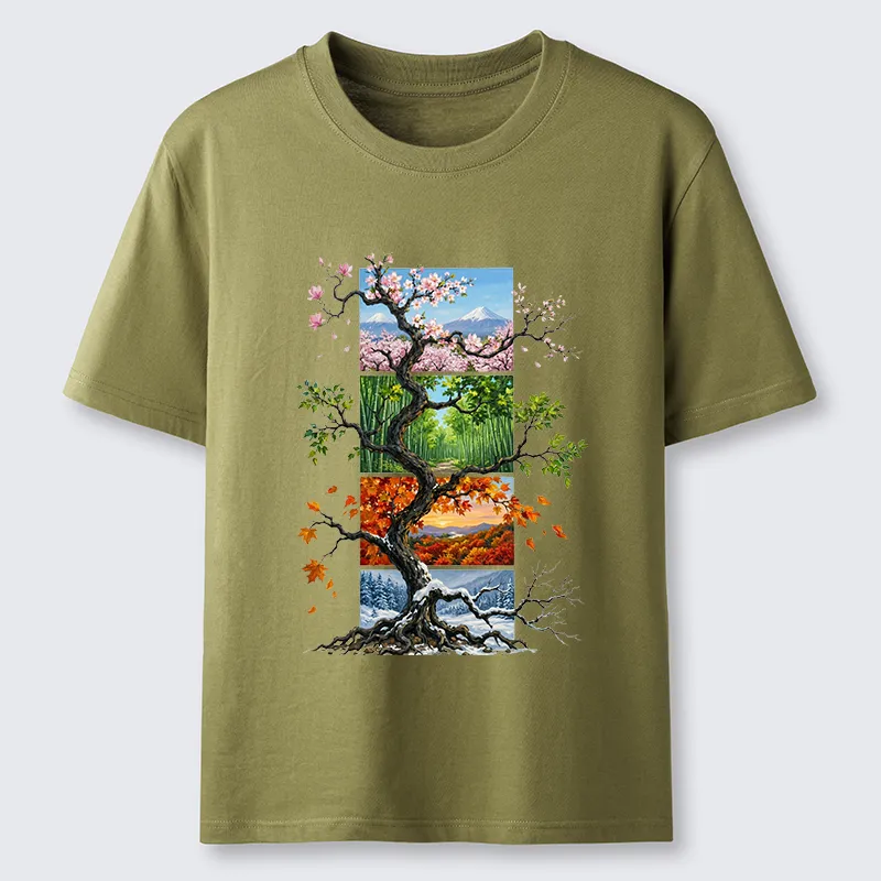 Tokyo-Tiger Nature Four Seasons Tree Art Classic T-Shirt