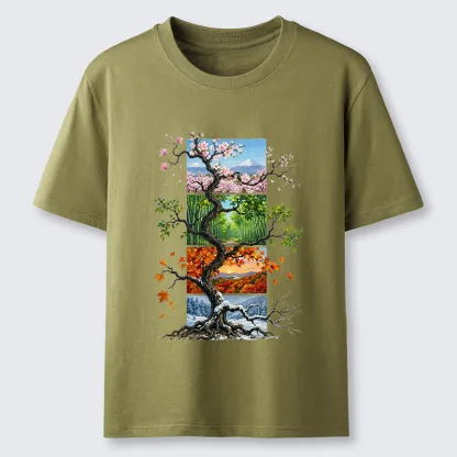Tokyo-Tiger Nature Four Seasons Tree Art Classic T-Shirt