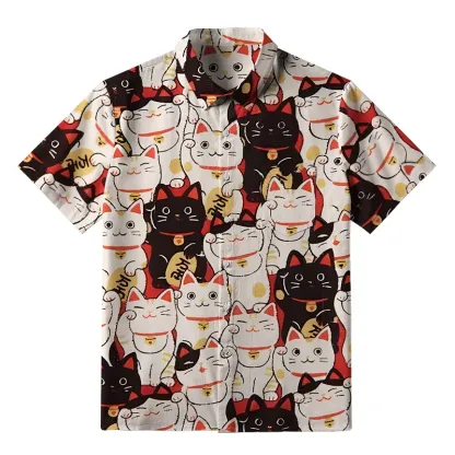 Tokyo-Tiger Lucky Cat Button-up Shirt