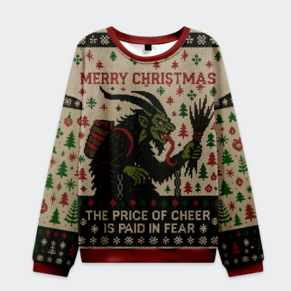 Tokyo-Tiger Krampus：The Price Of Cheer Is Paid In Fear Christmas Ugly Sweatshirt
