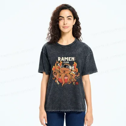 Tokyo-Tiger Octopus Ramen Washed T-Shirt