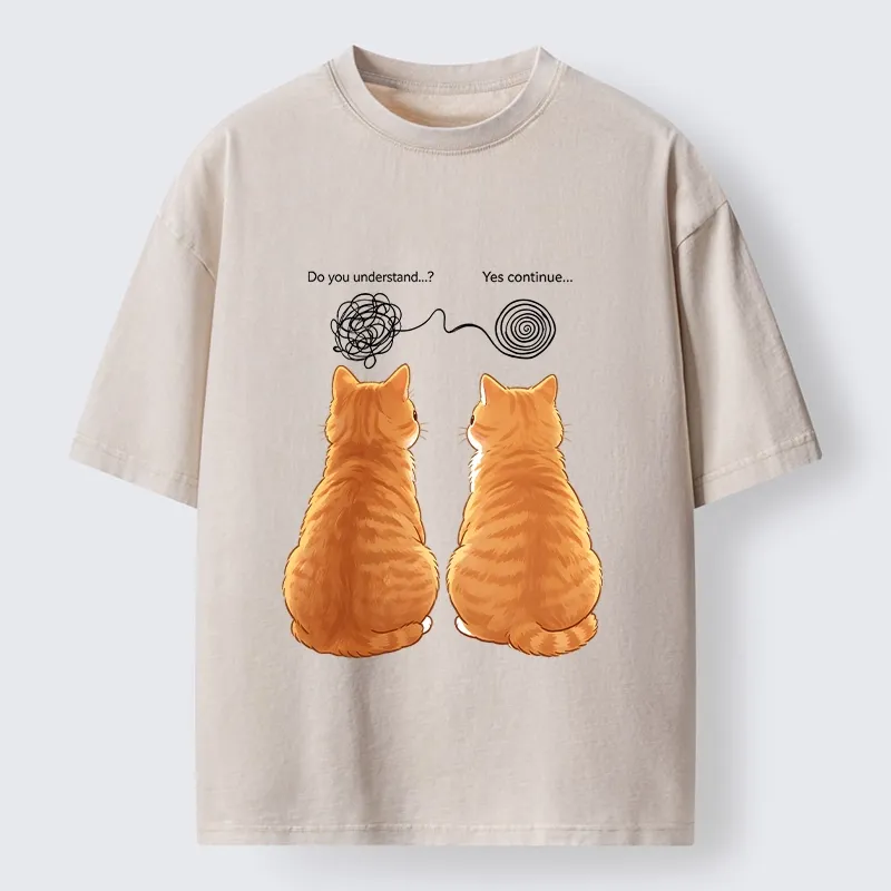 Tokyo‑Tiger Relatable Cat Thoughts Washed T‑Shirt