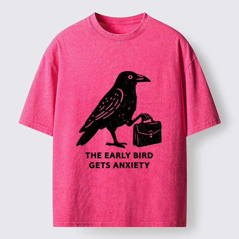 Tokyo-Tiger Funny Work Crow Meme Washed T-Shirt