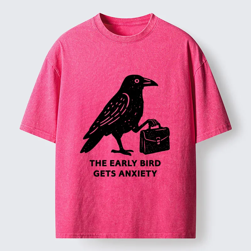 Tokyo-Tiger Funny Work Crow Meme Washed T-Shirt