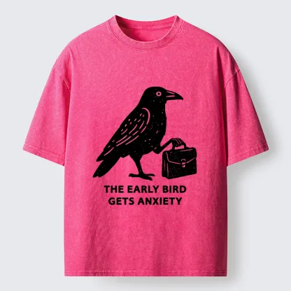 Tokyo-Tiger Funny Work Crow Meme Washed T-Shirt