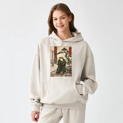 Tokyo-Tiger Samurai Frog Training Adult Fleece Hoodie