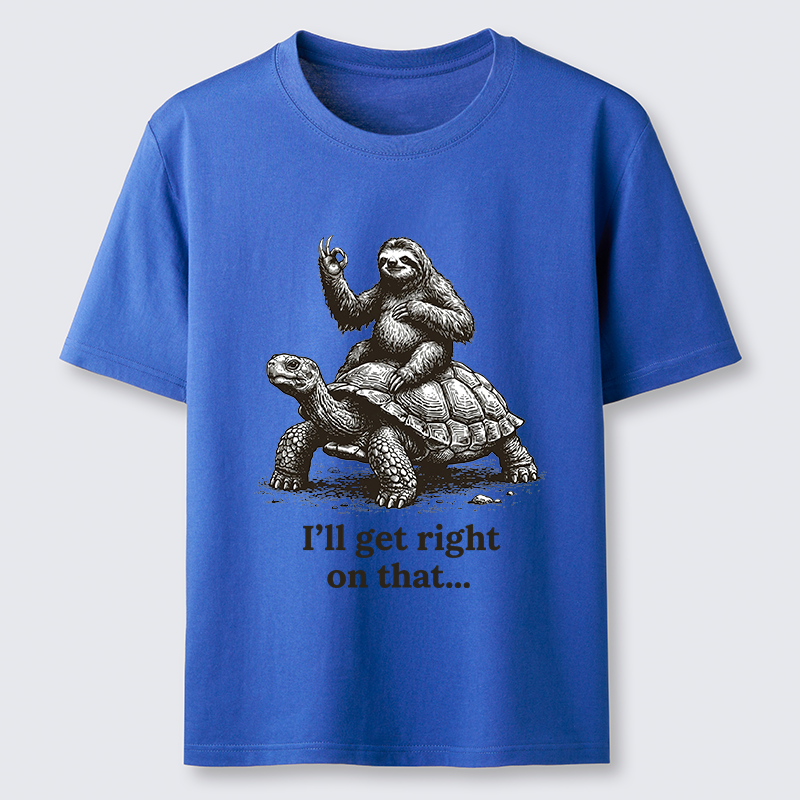 Tokyo-Tiger Sloth On Turtle Slow Friends Funny Meme Classic T-Shirt