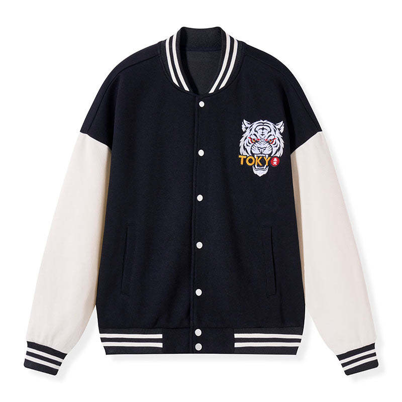 Tokyo-Tiger Capybara Holding A Gun Embroidery Varsity Jacket