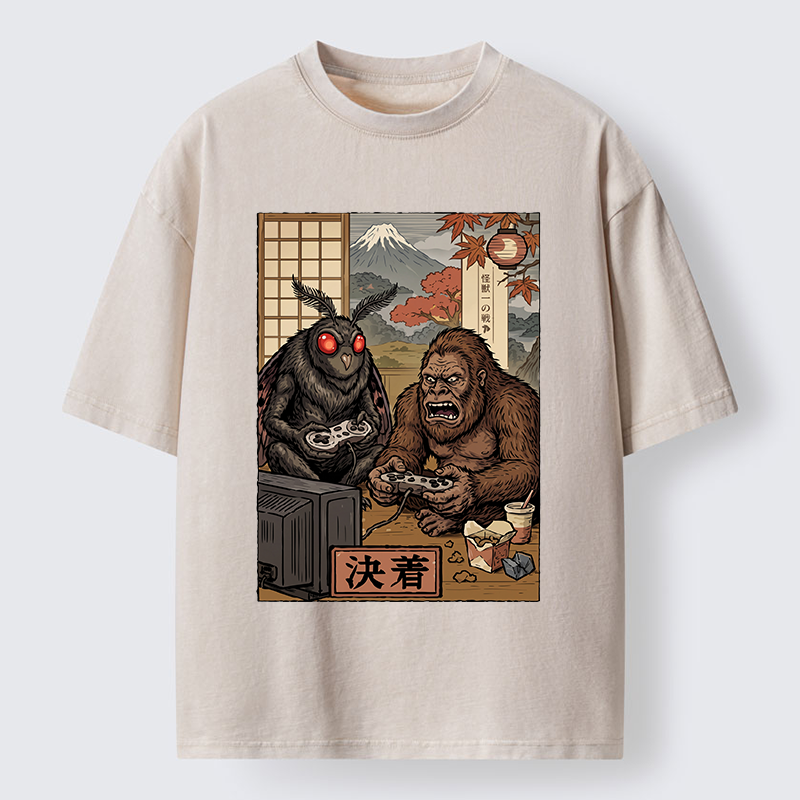 Tokyo-Tiger Game Monster Duo Washed T-Shirt