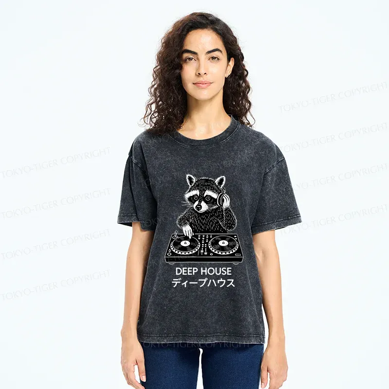 Tokyo-Tiger DJ Raccoon Washed T-Shirt