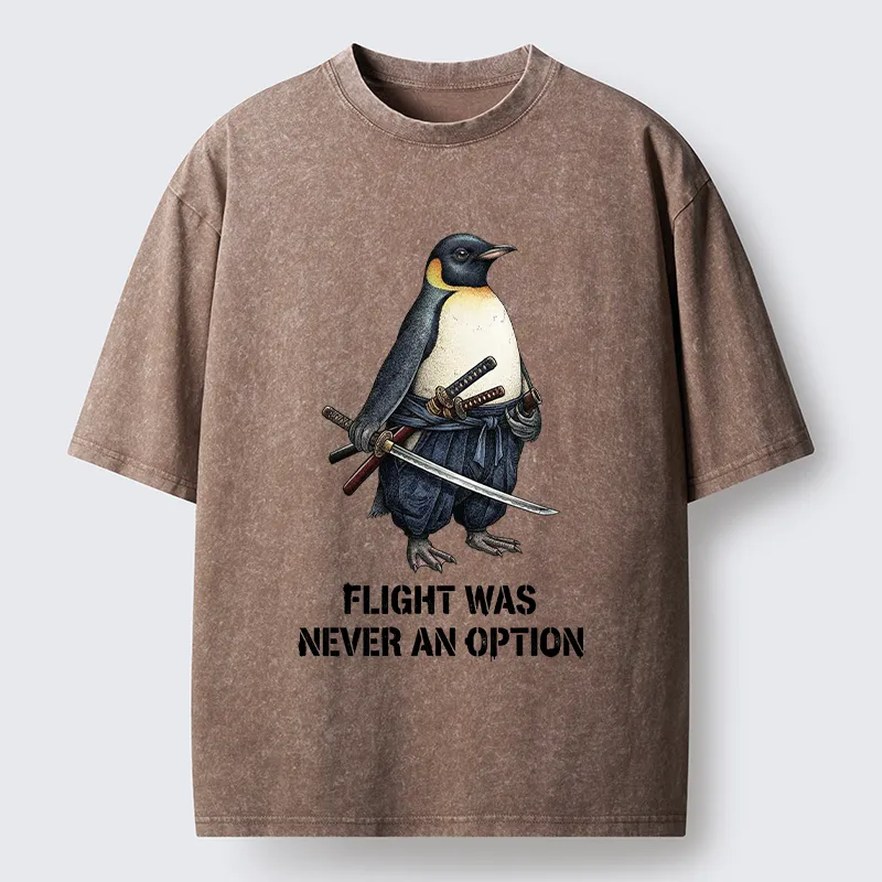 Tokyo-Tiger Funny Warrior Penguin With Sword Meme Washed T-Shirt
