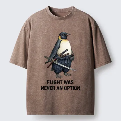 Tokyo-Tiger Funny Warrior Penguin With Sword Meme Washed T-Shirt