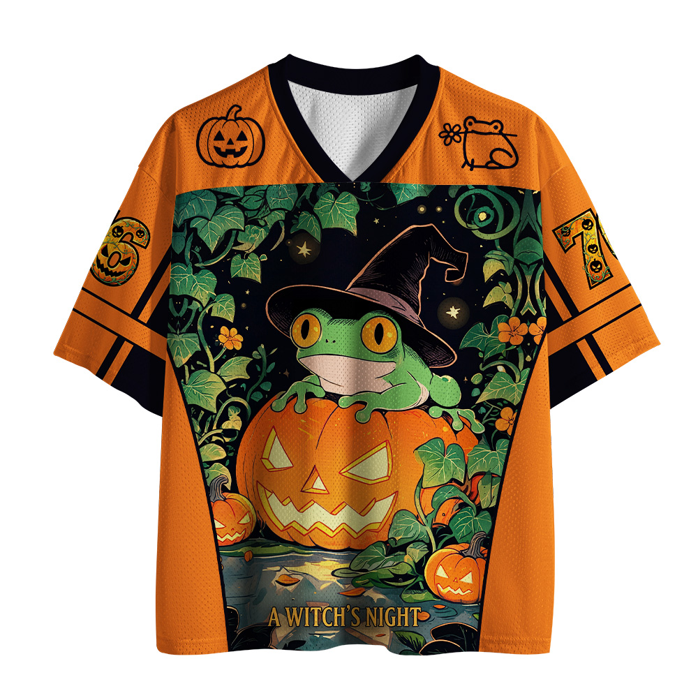 Tokyo-Tiger Frog Pumpkin Witch Night Mesh Jersey
