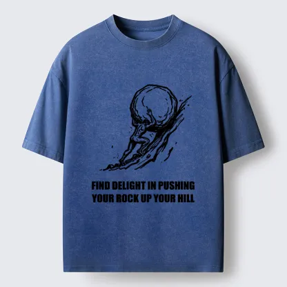 Tokyo-Tiger Rock Pushing Meme Washed T-Shirt