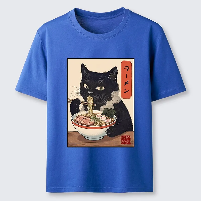 Tokyo-Tiger Ramen Eating Cute Cat Classic T-Shirt