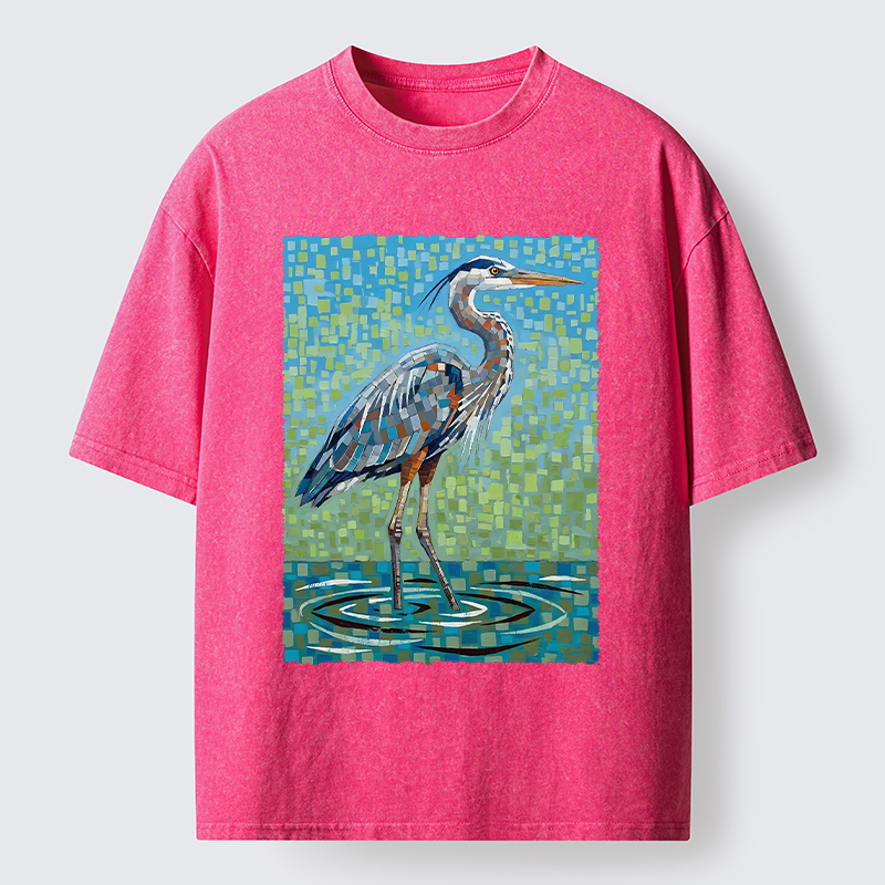 Tokyo-Tiger Color Block Heron Washed T-Shirt