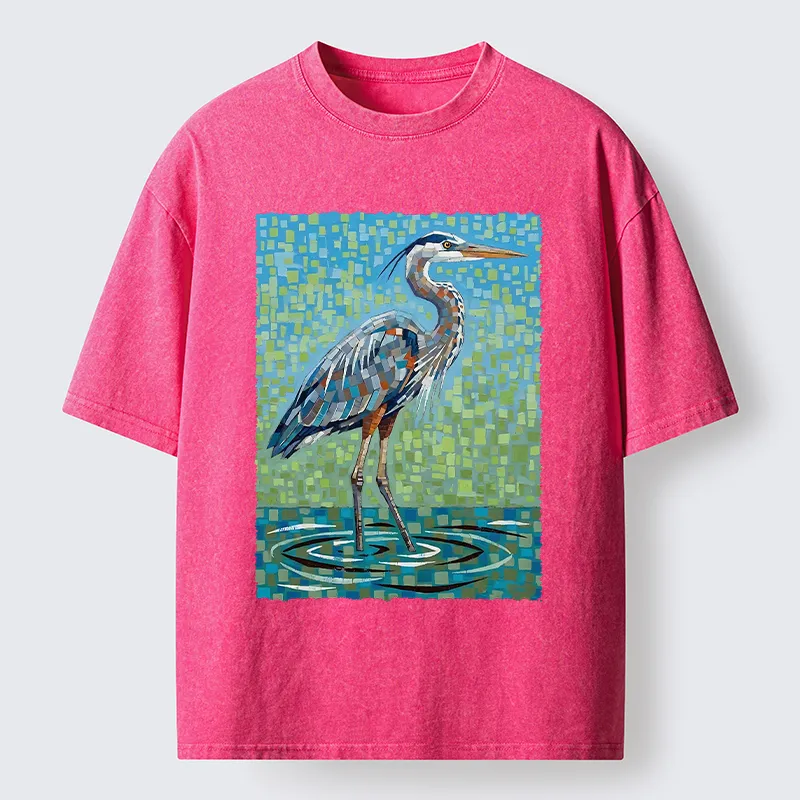 Tokyo-Tiger Color Block Heron Washed T-Shirt