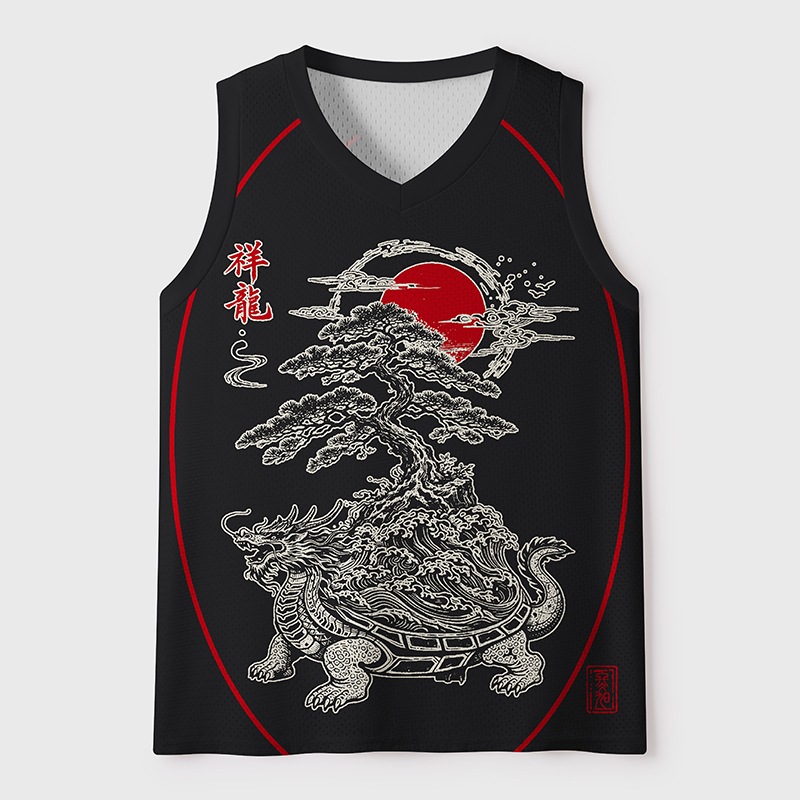 Tokyo-Tiger Auspicious Dragon Mesh Tank Top