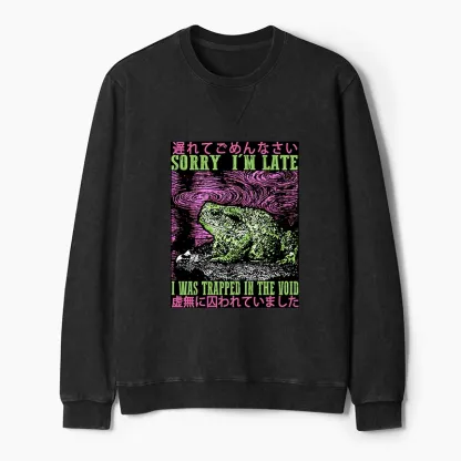Tokyo-Tiger Frogs Trapped In The Void Washed Terry Sweatshirt