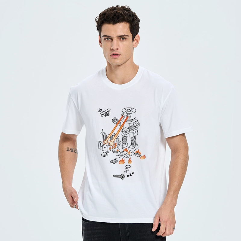 Tokyo-Tiger Funny Screw Robot Destroying City Classic T-Shirt
