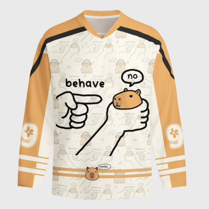 Tokyo-Tiger Dishonest Capybara Long-Sleeve Hockey Jersey