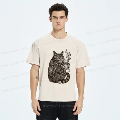 Tokyo-Tiger Autumn Cat Washed T-Shirt