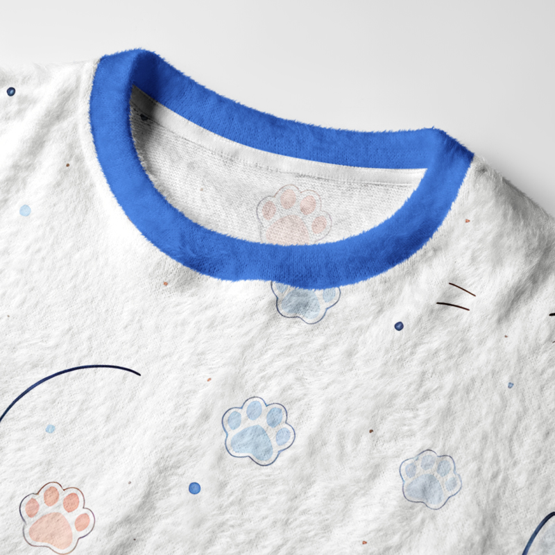 Tokyo-Tiger Cute Cat Fuji Mountain Art Fuzzy Christmas Ugly Sweatshirt