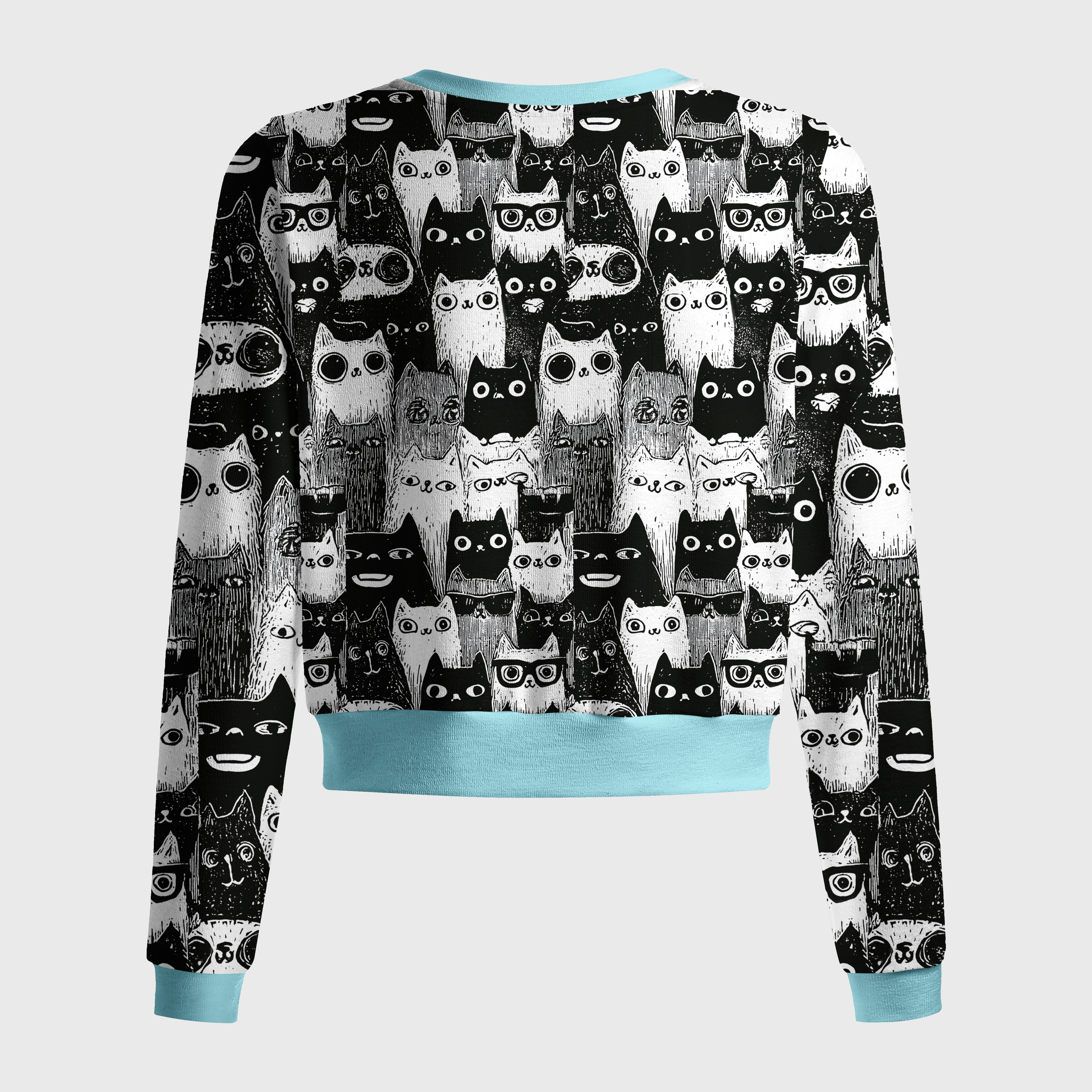 Tokyo-Tiger Cats In Monochrome Crowd Women's Lightweight Cardigan