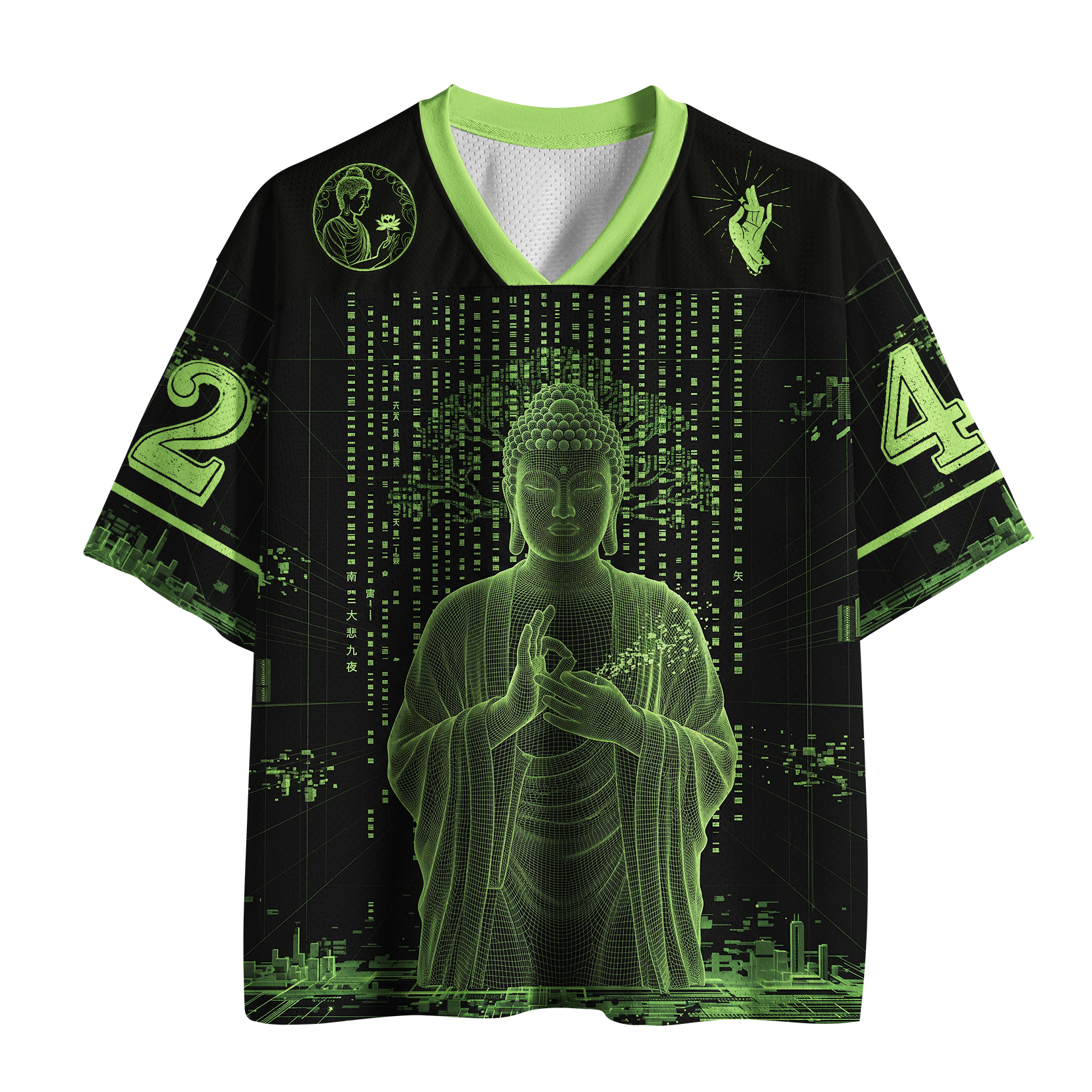 Tokyo-Tiger Neon Buddha Of The Future Mesh Jersey