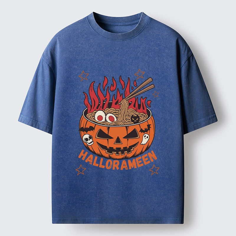 Tokyo‑Tiger Spooky Ramen Bowl Washed T‑Shirt