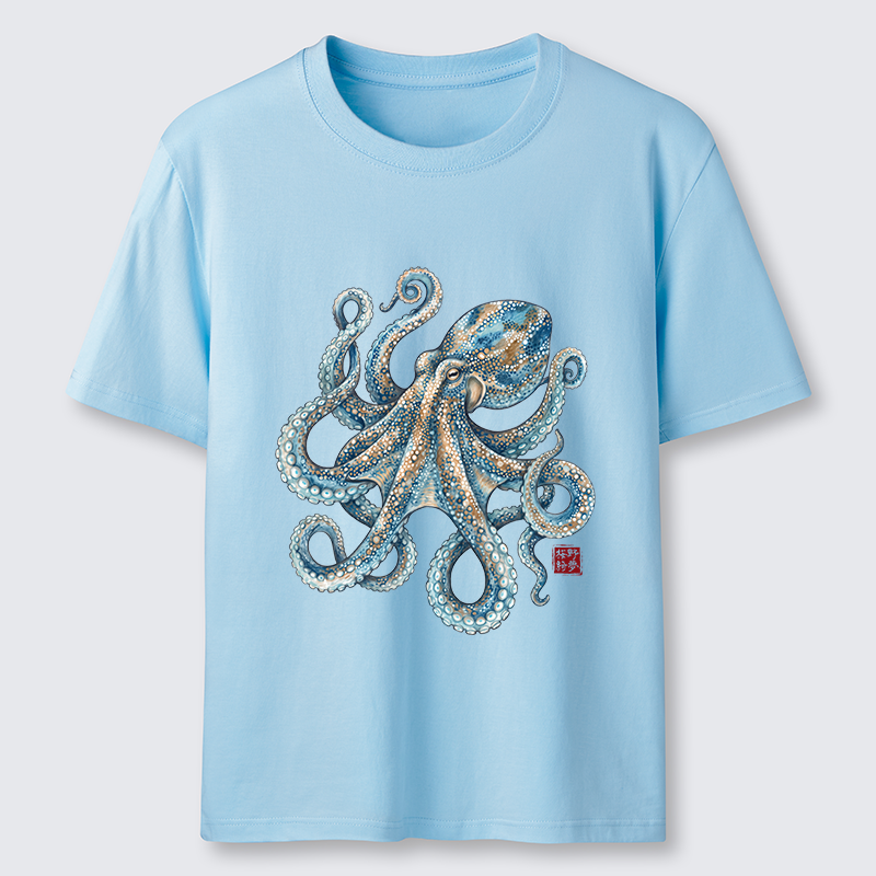 Tokyo-Tiger Ocean Octopus Art Classic T-Shirt