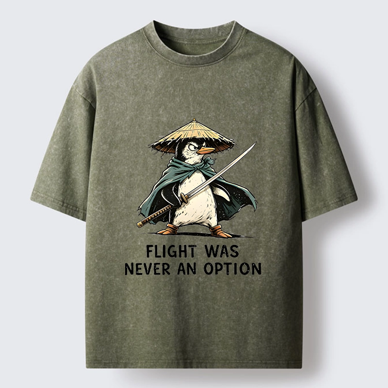 Tokyo‑Tiger Samurai Penguin Washed T‑Shirt