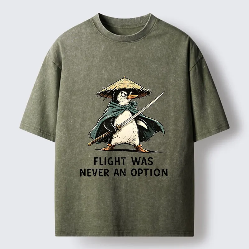 Tokyo‑Tiger Samurai Penguin Washed T‑Shirt
