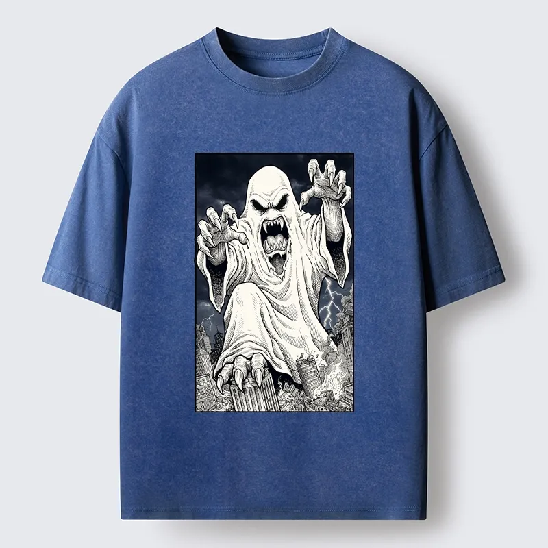 Tokyo‑Tiger Spooky Ghost Monster Washed T‑Shirt
