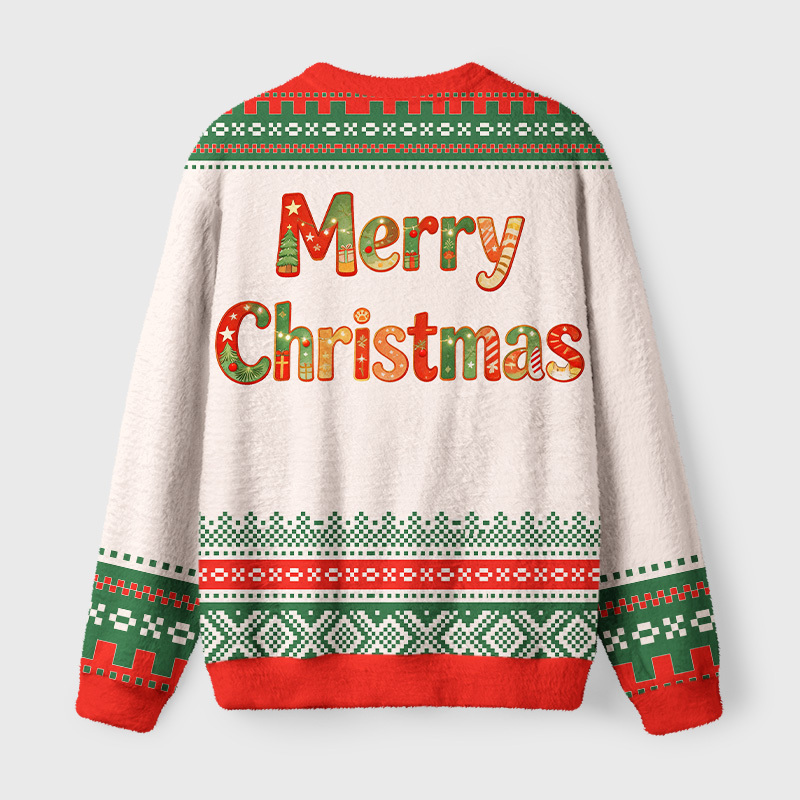 Tokyo-Tiger Christmas Tree Gift Cats Fuzzy Christmas Ugly Sweatshirt