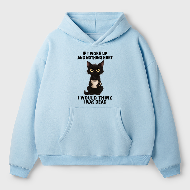 Tokyo-Tiger Funny Cute Black Cat And Coffee Meme Adult Fleece Hoodie