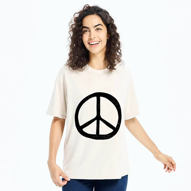 Tokyo-Tiger Peace Symbol Washed T-Shirt