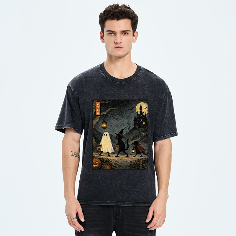 Tokyo-Tiger Vintage Halloween Crew Washed T-Shirt