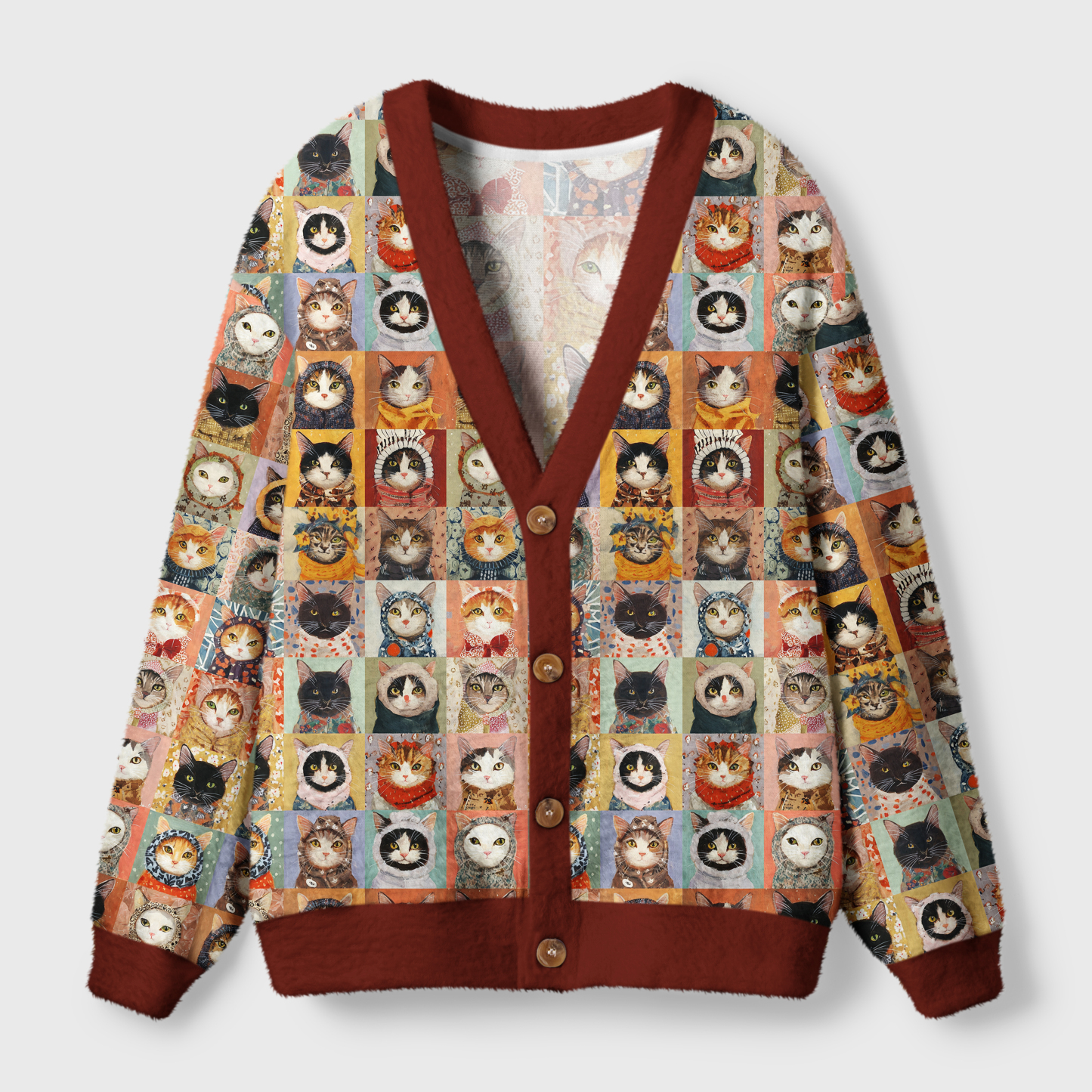 Tokyo-Tiger Kitty Quilt Ugly Cardigan Sweater Sale